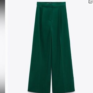 Zara Emerald Wide-Leg Trousers